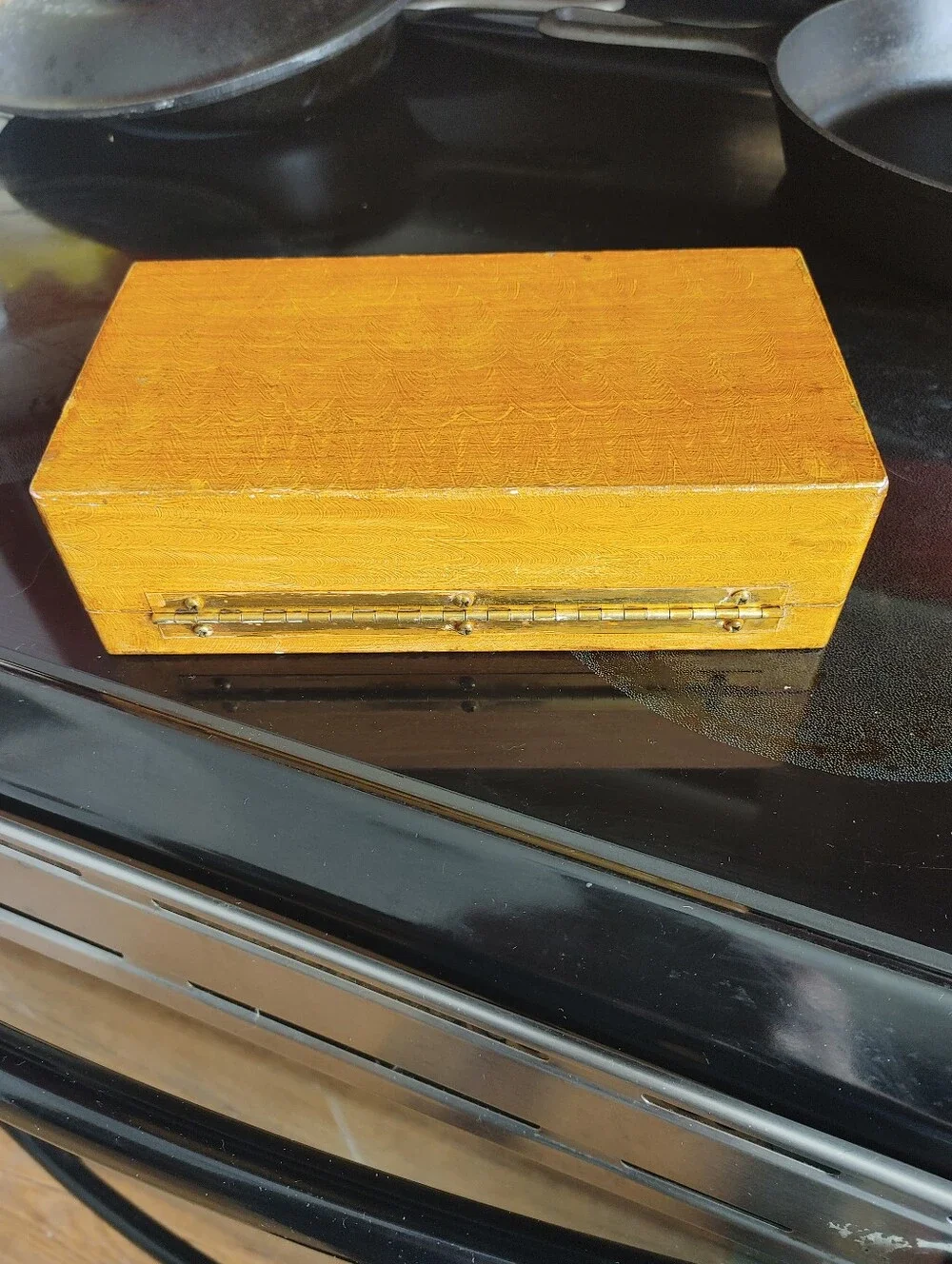 Vintage Mid Century 1960s Wooden Box Purse With Strawberries Painted On It